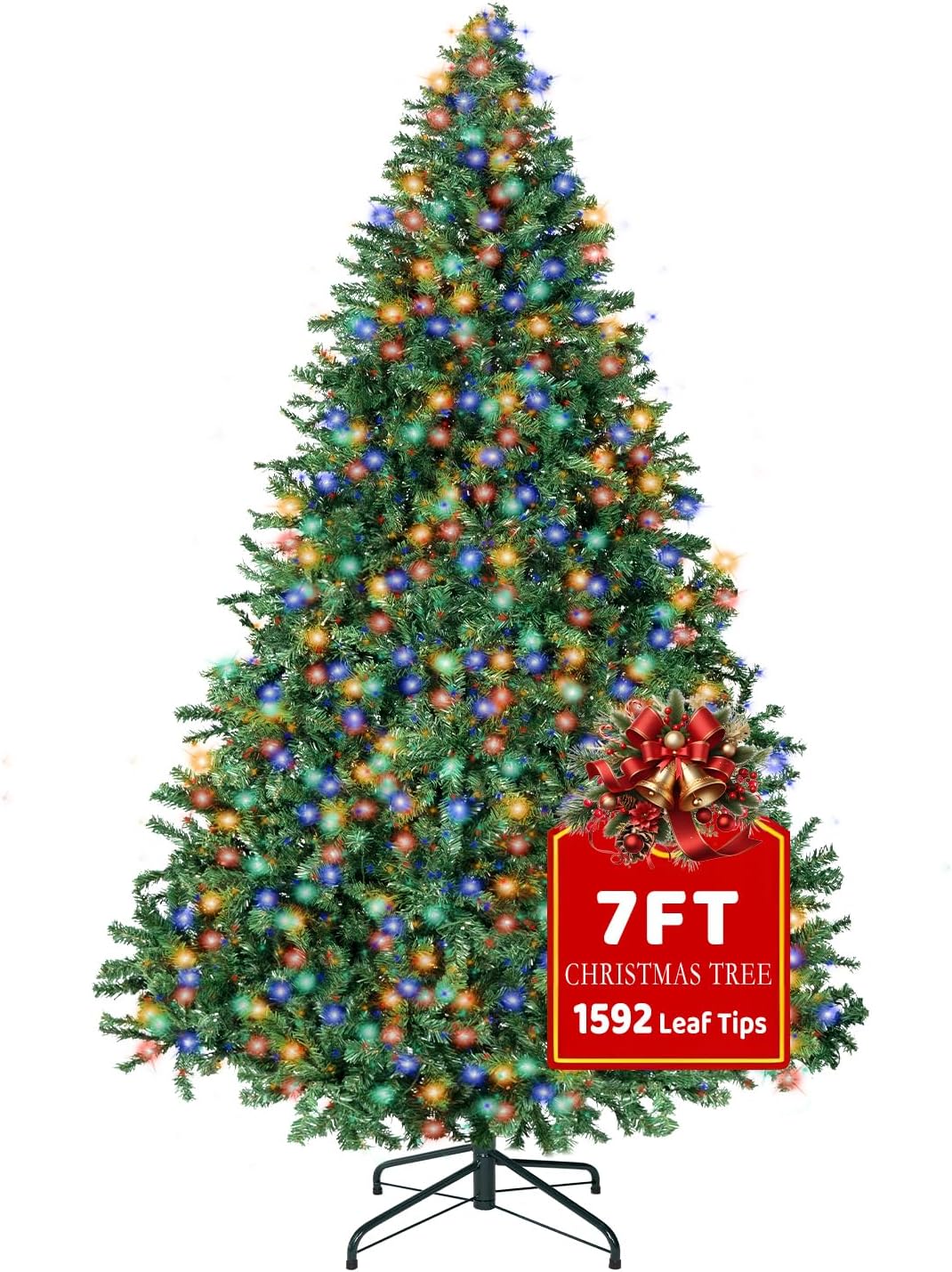 7FT Christmas Tree with 500 LED Lights for Holiday Cheer