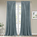 StangH Super Soft Luxury Velvet Curtains - Room Darkening Stone Blue