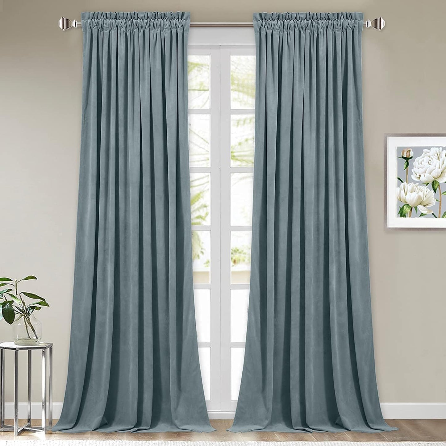 StangH Super Soft Luxury Velvet Curtains for Room Darkening