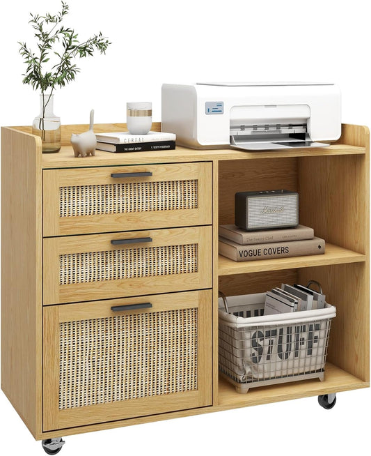 Organize Efficiently: 3 Drawer Mobile File Cabinet with Lock