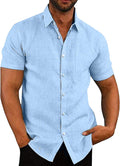 COOFANDY Men's Casual Button Down Linen Shirt - Lightweight Summer all