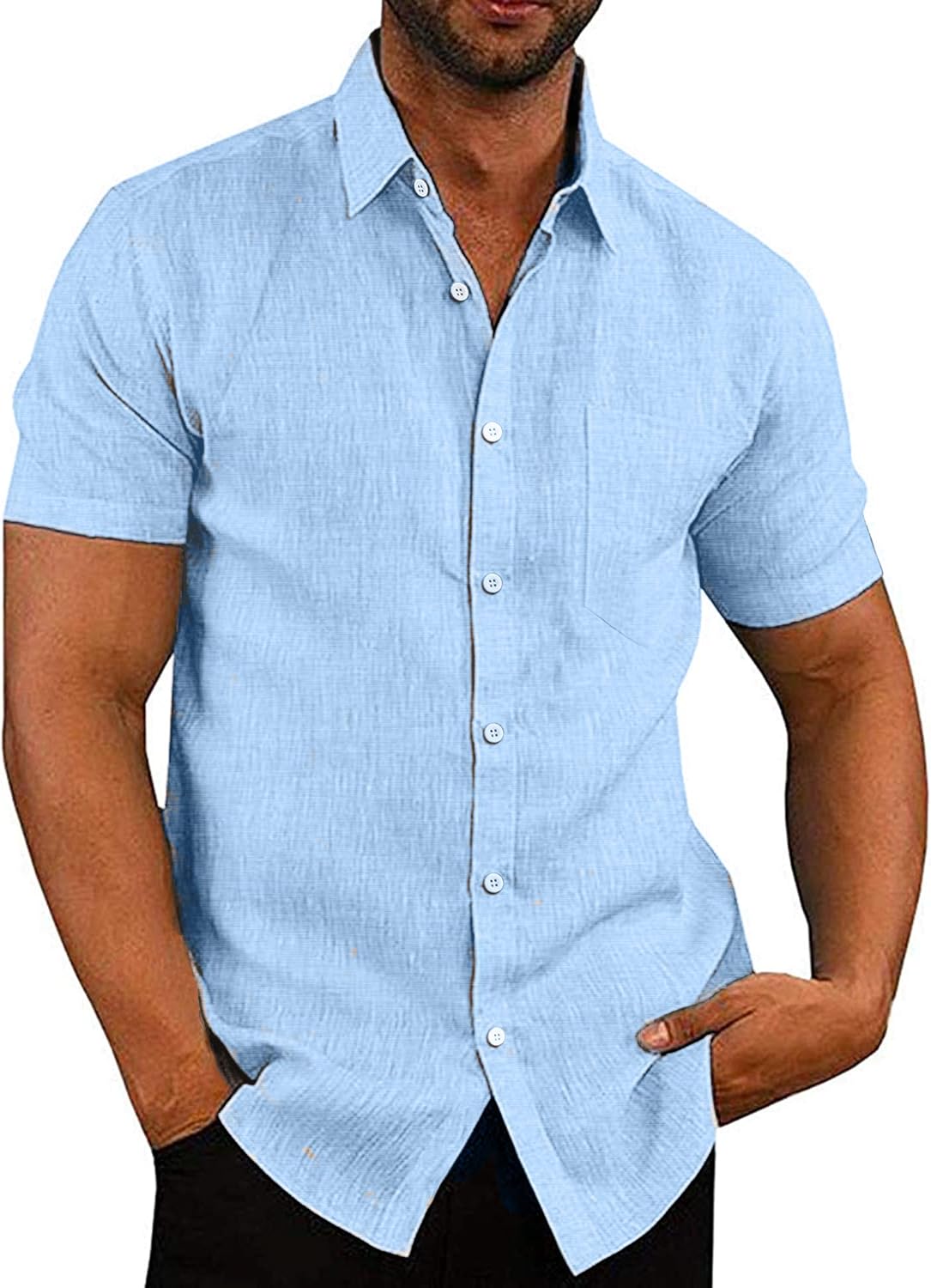 COOFANDY Men's Casual Button Down Linen Shirts for Summer