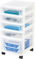 Craft Plastic Organizer Cart with 5 Drawers - Rolling Storage