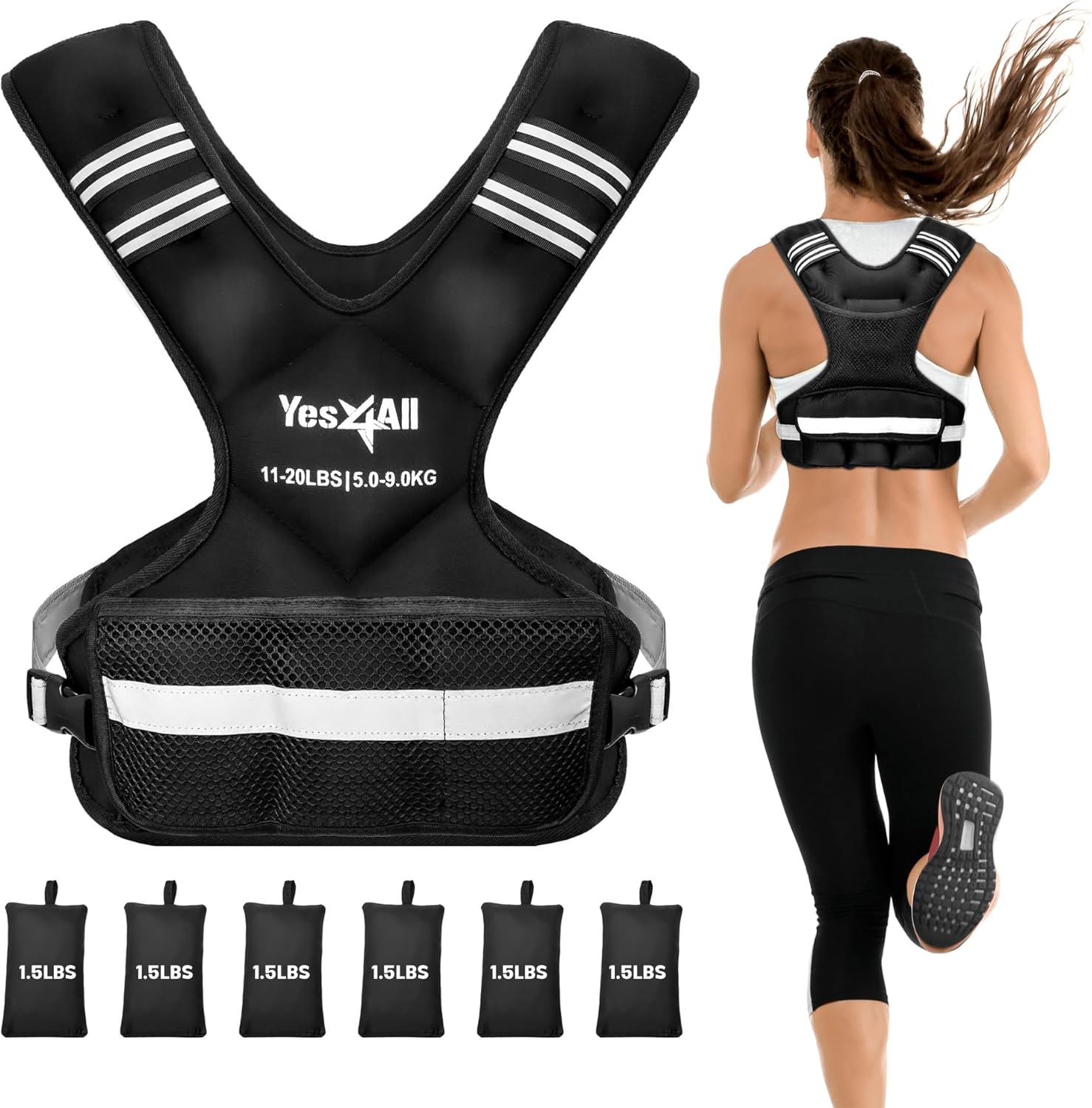 Yes4All Adjustable Weighted Vest for Strength Training Comfort