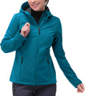 Women's Softshell Waterproof Jacket with Hood - Lightweight