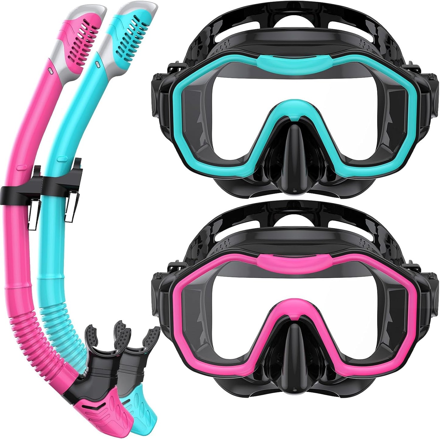 Snorkeling Gear for Adults and Kids - Dry-Top Snorkel Set