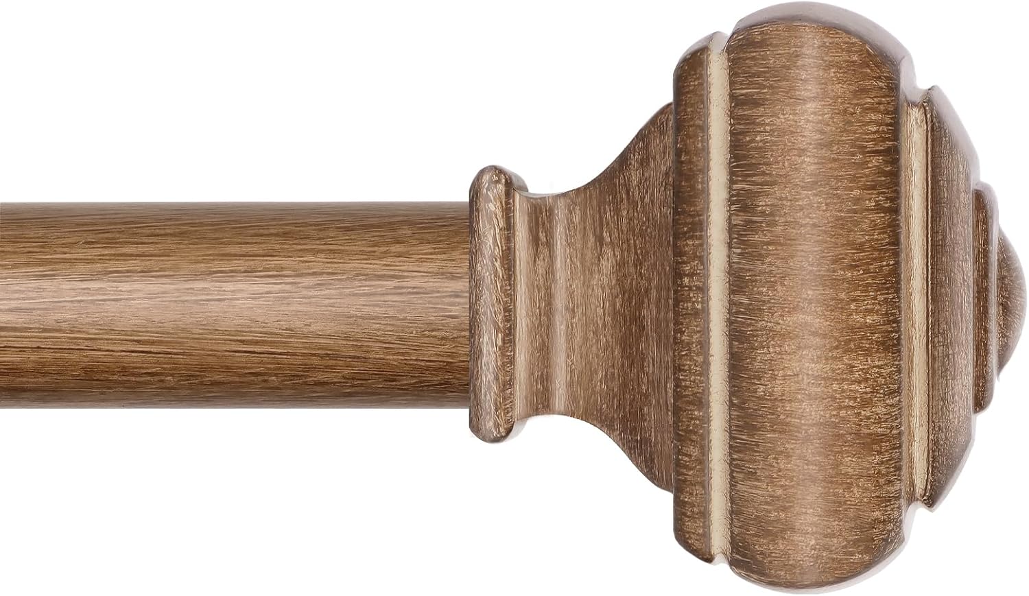 Decorative Wood Curtain Rods for Windows 72 to 144 Inches Long