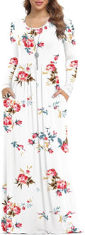 VIISHOW Women's Long Sleeve Loose Plain Maxi Dress - Casual Clothing