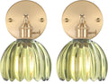 Vintage Wall Sconces Set of 2 with Adjustable Brass Fixtures