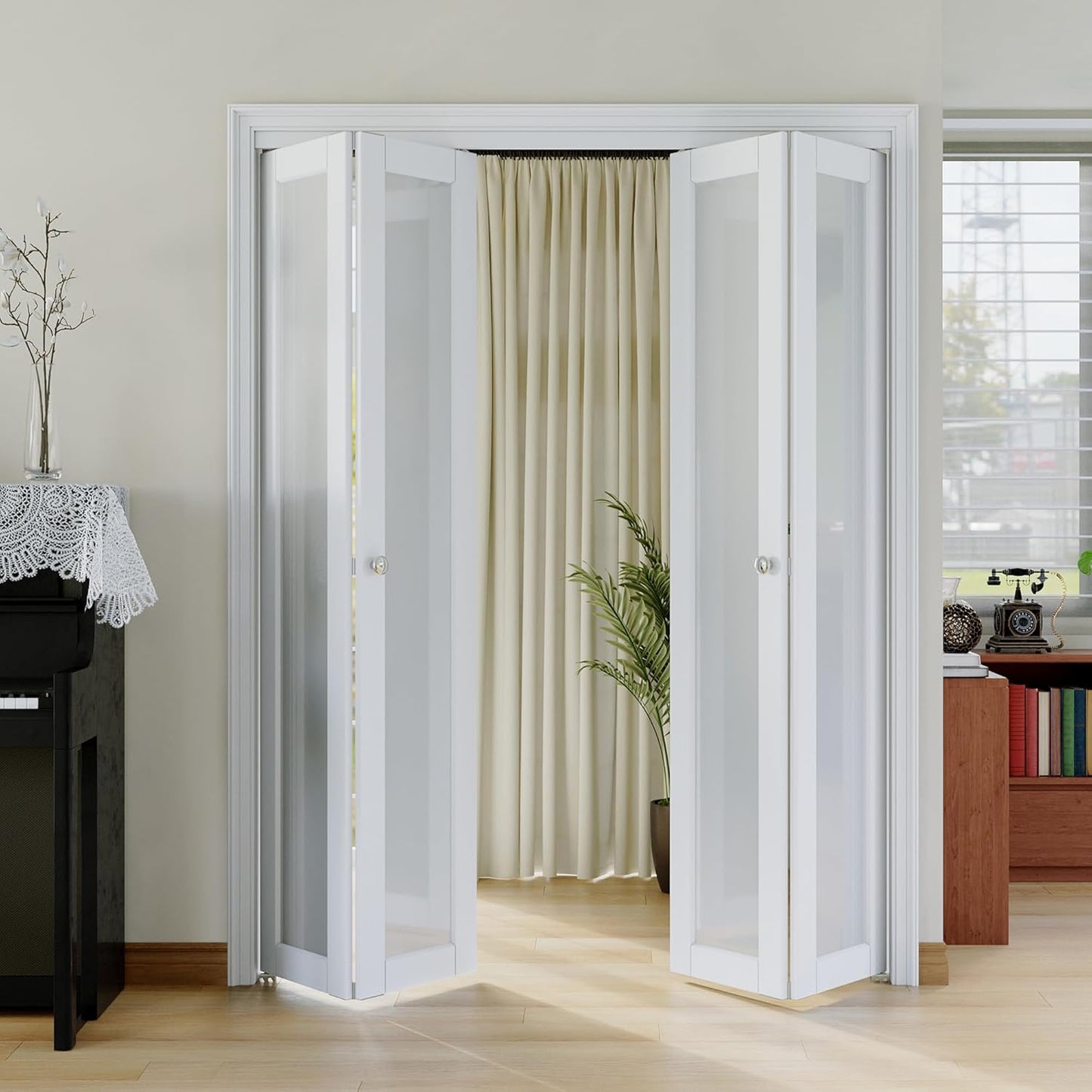 Bifold Doors for 60in x 80in Opening - Premium Frosted Closet Door