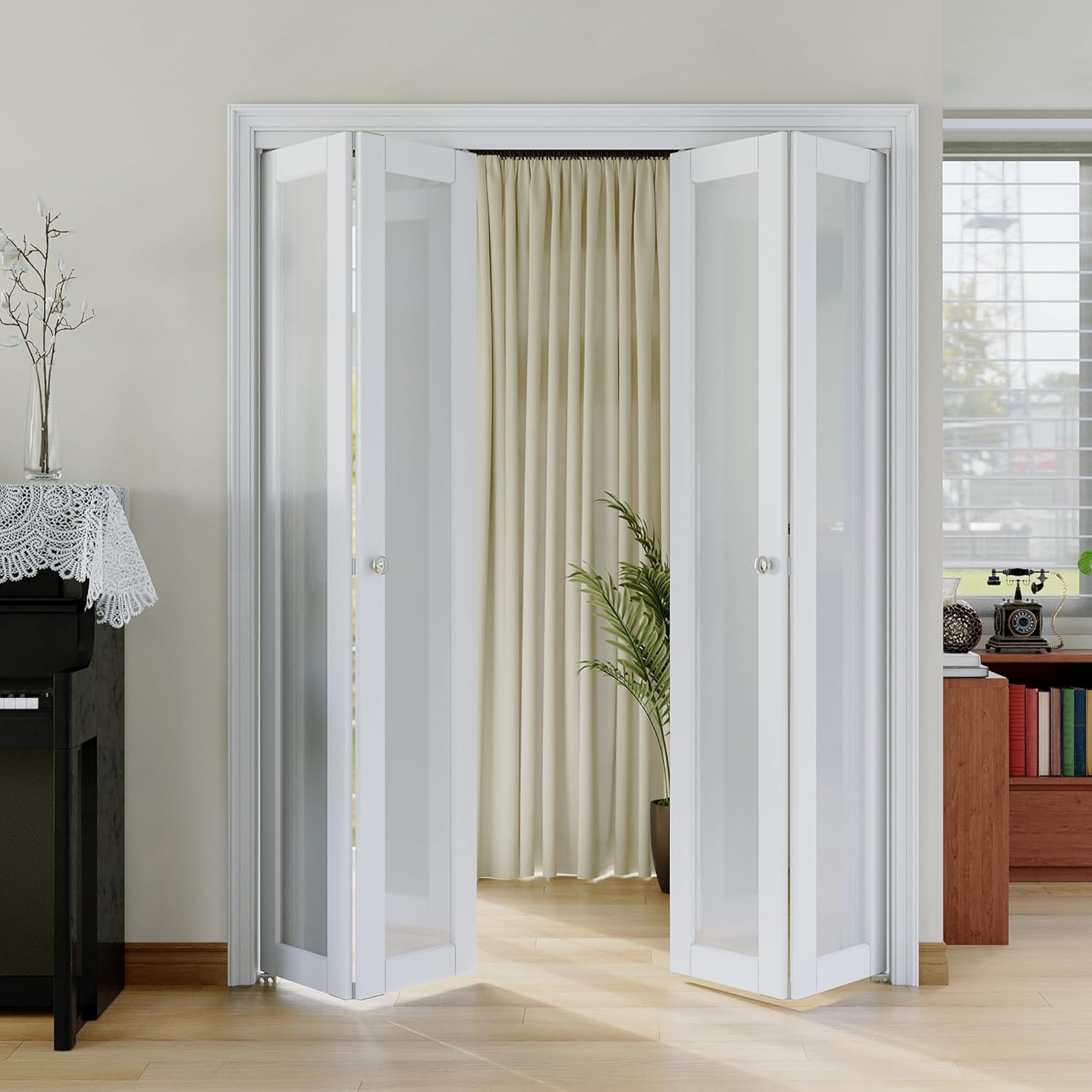 Bifold Doors for 60in x 80in Opening - Premium Frosted Closet Door