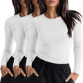 Women's 3-Pack Underscrub Long Sleeve Crewneck Tops - Soft Cotton