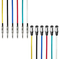 TRS 1/4ft to XLR Male 25ft Cable Pack - Balanced Color Cables