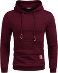 COOFANDY Mens Hooded Sweatshirt Waffle Knit Pullover (Style 9CCR)