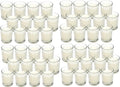 Ivory Unscented Votive Candles 48-Pack - Long Burn, Clear Glass