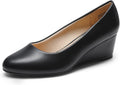 Women's Low Wedge Heels Pumps - Comfortable Slip-On Dress Shoes