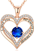 18K Rose Gold Heart Pendant Necklace for Women's Birthday Gifts