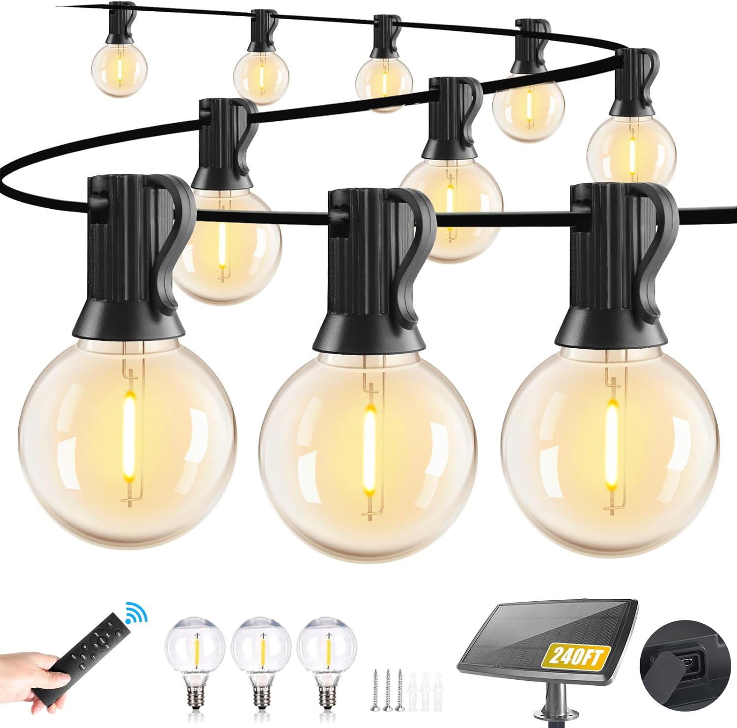 240FT Solar String Lights Outdoor Waterproof with Remote Control