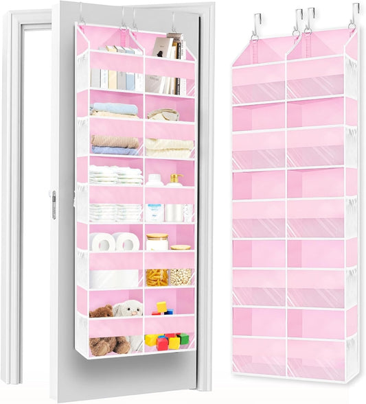 Pink Over The Door Organizer with 10 Compartments for Storage