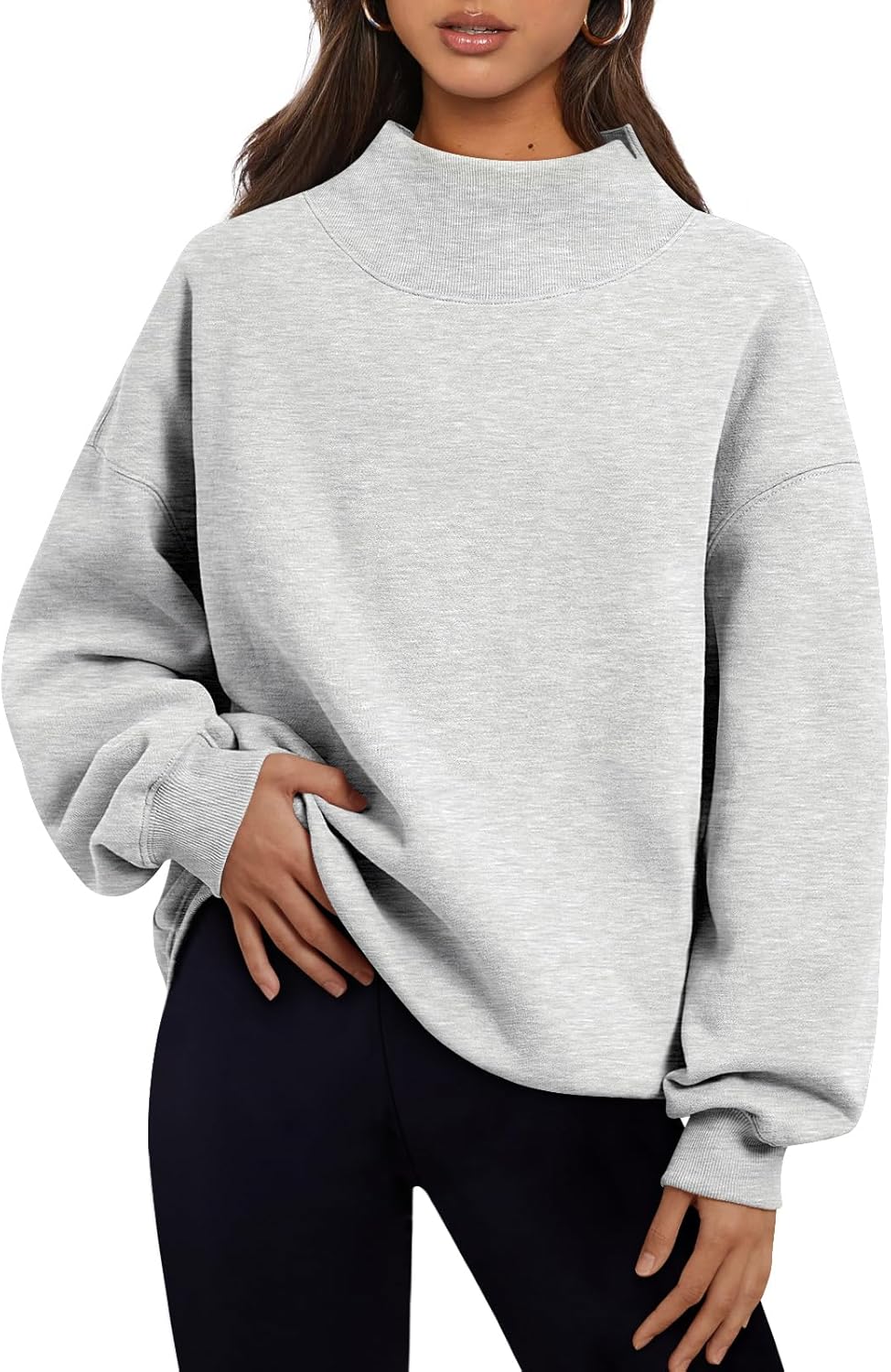 Trendy Queen Oversized Turtleneck Hoodie - 2025 Fall Fashion
