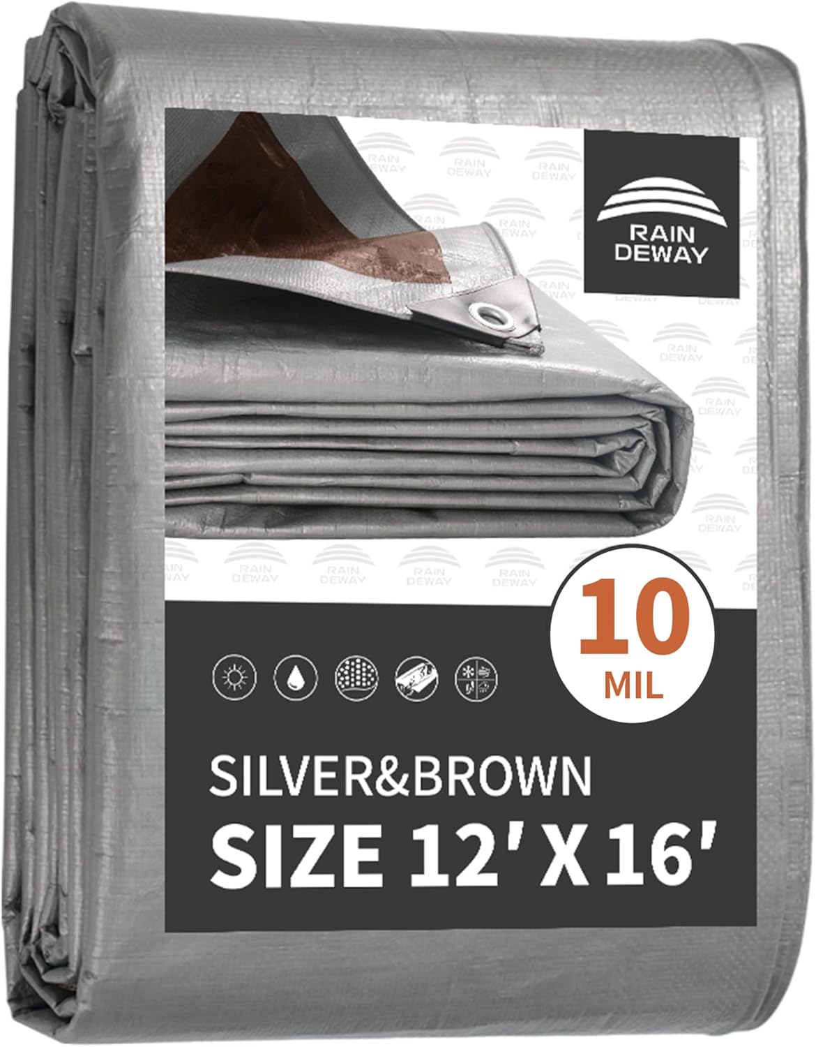RAINDEWAY Heavy Duty Waterproof Tarp 12x16 Feet for All Needs