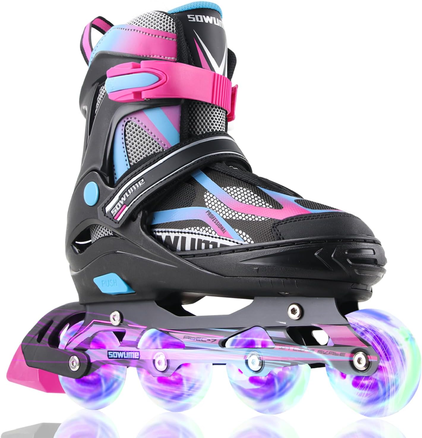 Sowume Adjustable Inline Skates for Kids with Light Up Wheels