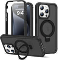 Compatible iPhone 15 Pro Case with Magnetic Ring Stand - Rugged