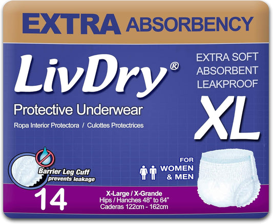 LivDry Adult XL Incontinence Underwear - Ultimate Leak Protection