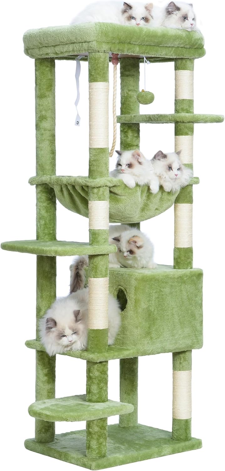Heybly Cat Tree for Large Cats, 60in XXL Cat Tower for Indoor Use
