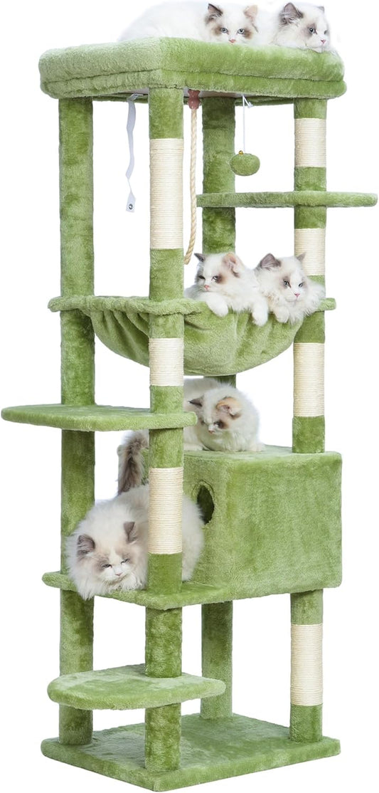 Heybly Cat Tree for Large Cats, 60in XXL Cat Tower for Indoor Use