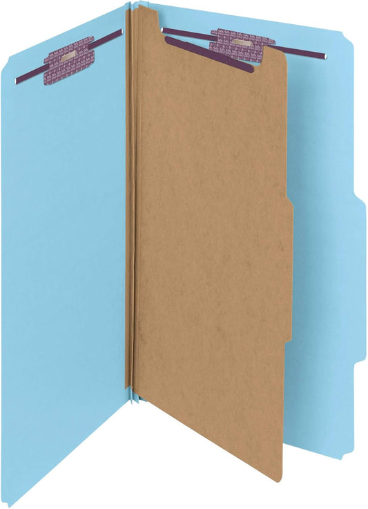 Smead Pressboard Classification File Folder with SafeSHIELD Fasteners
