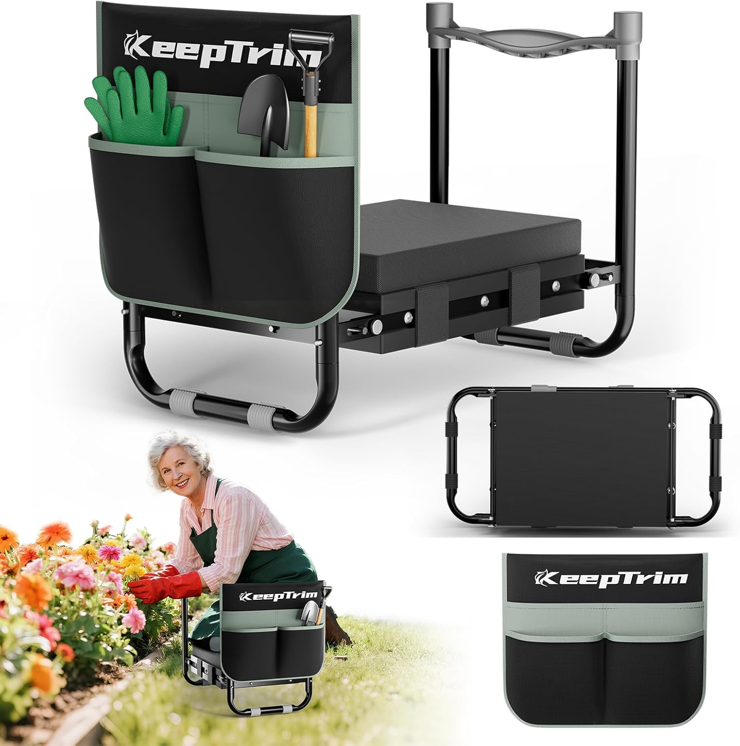 Garden Kneeler and Seat - Ergonomic 2-in-1 Kneeling Bench