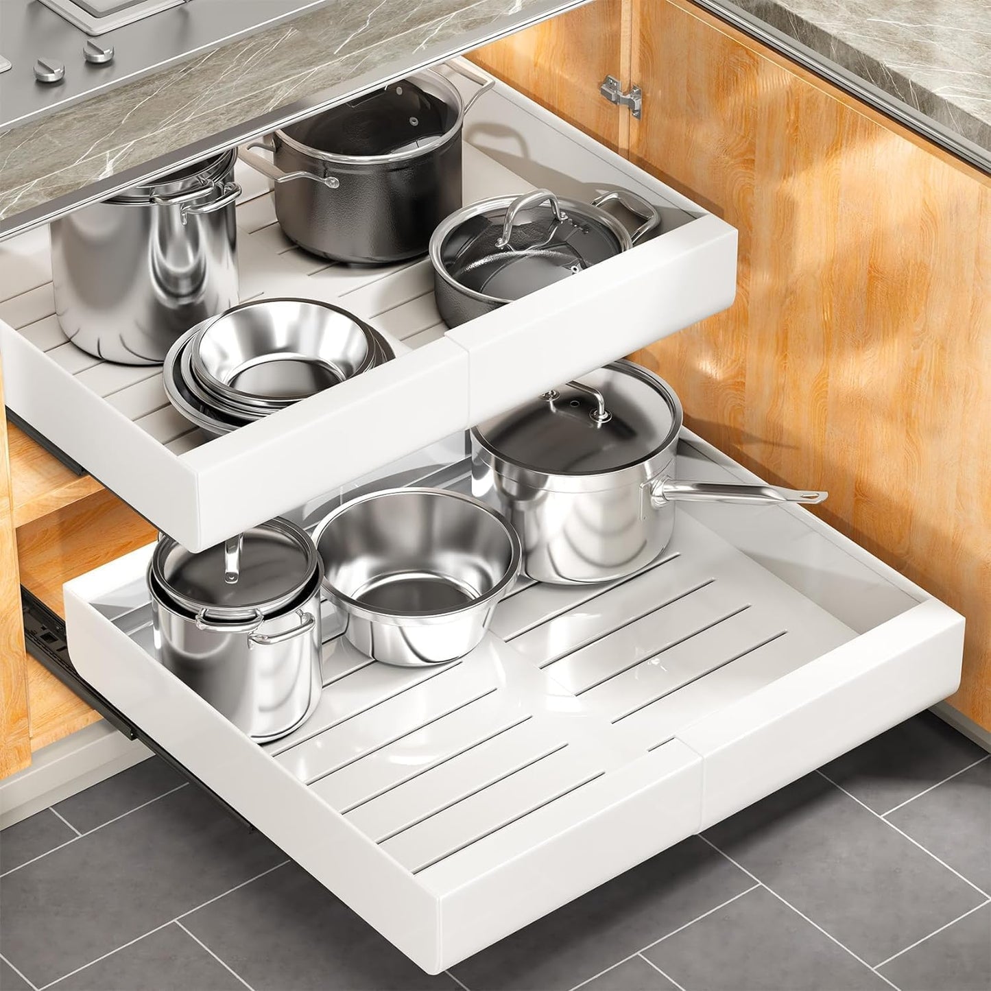 Kitstorack Pull Out Cabinet Organizer for Kitchen Storage Needs