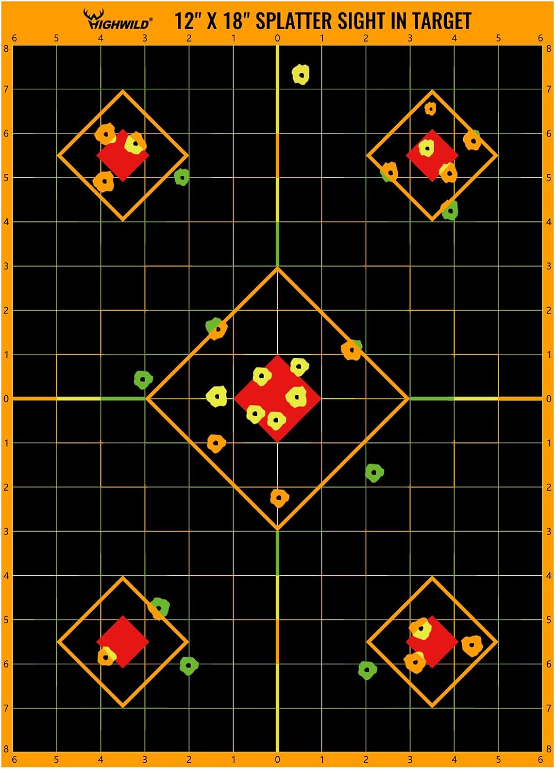 Highwild Sight in Splatter Paper Targets - Vibrant 12x18 Inch Pack