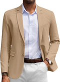 Men's Herringbone Blazer Slim Fit Cotton Sport Coat - Tailored Casual