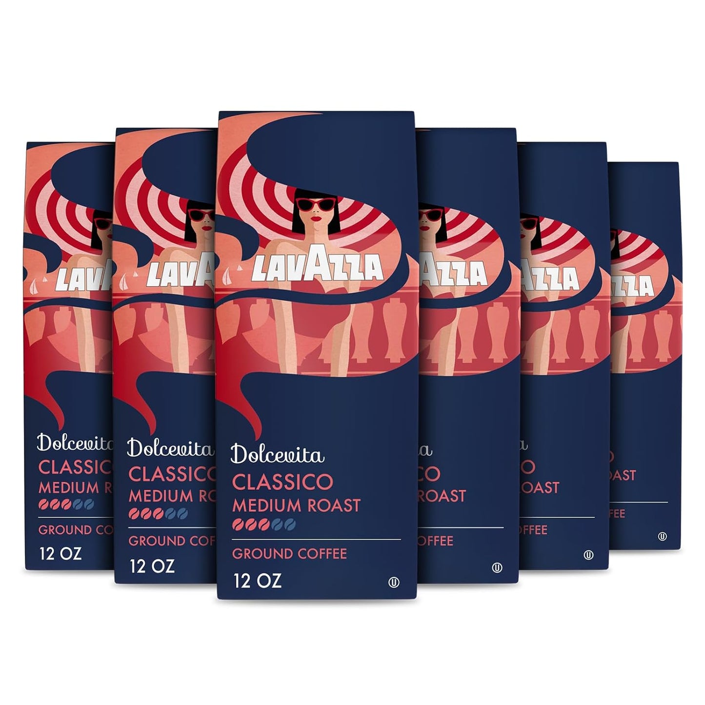 Lavazza Dolcevita Classico Coffee - Rich Medium Roast for Drip Brewers (6x12oz Bags)