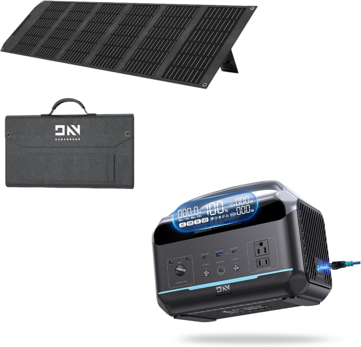 DaranEner 600W Portable Power Station: Fast Charging Solar Generator