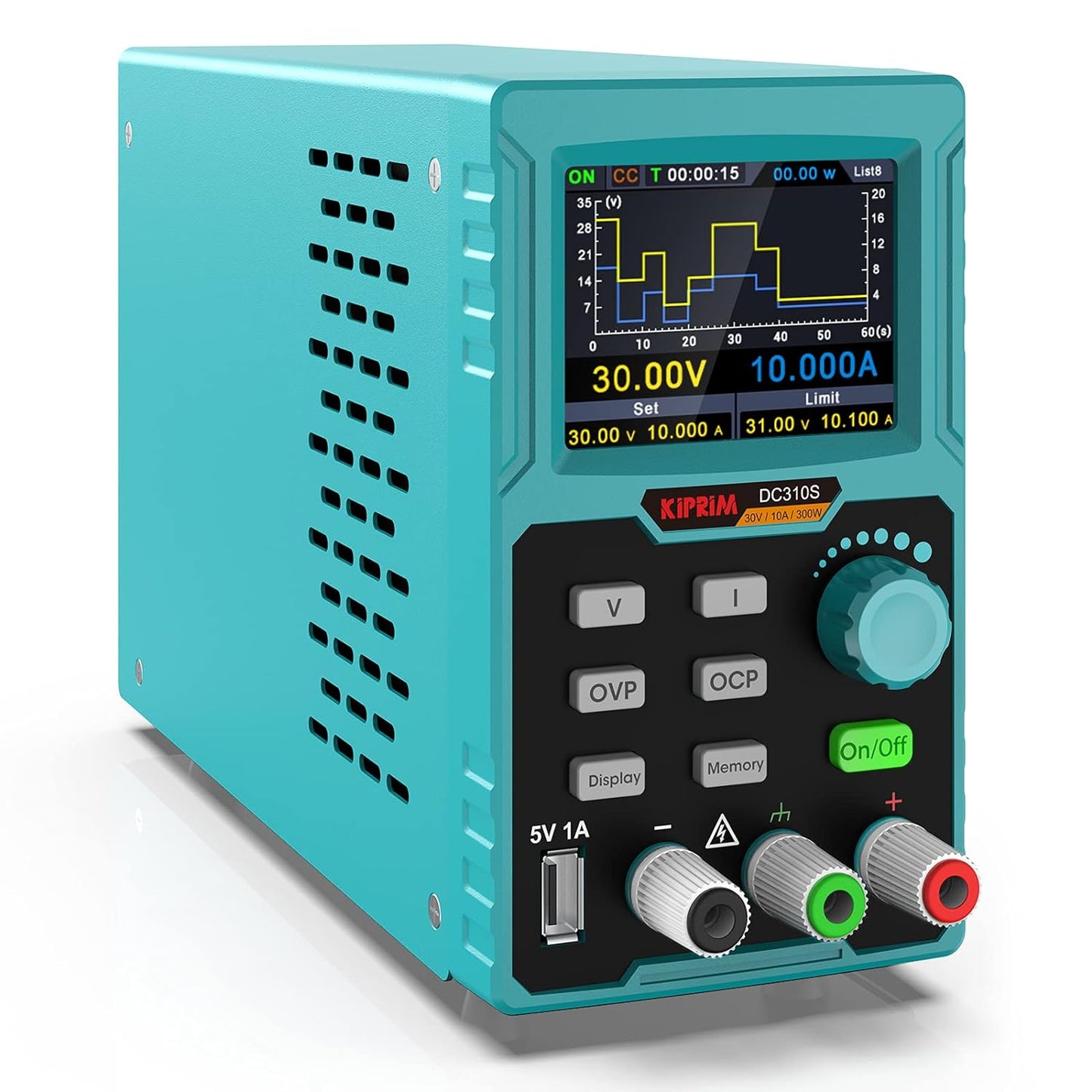 Kiprim 30V 10A DC Power Supply: High Precision, 4-Digit Display