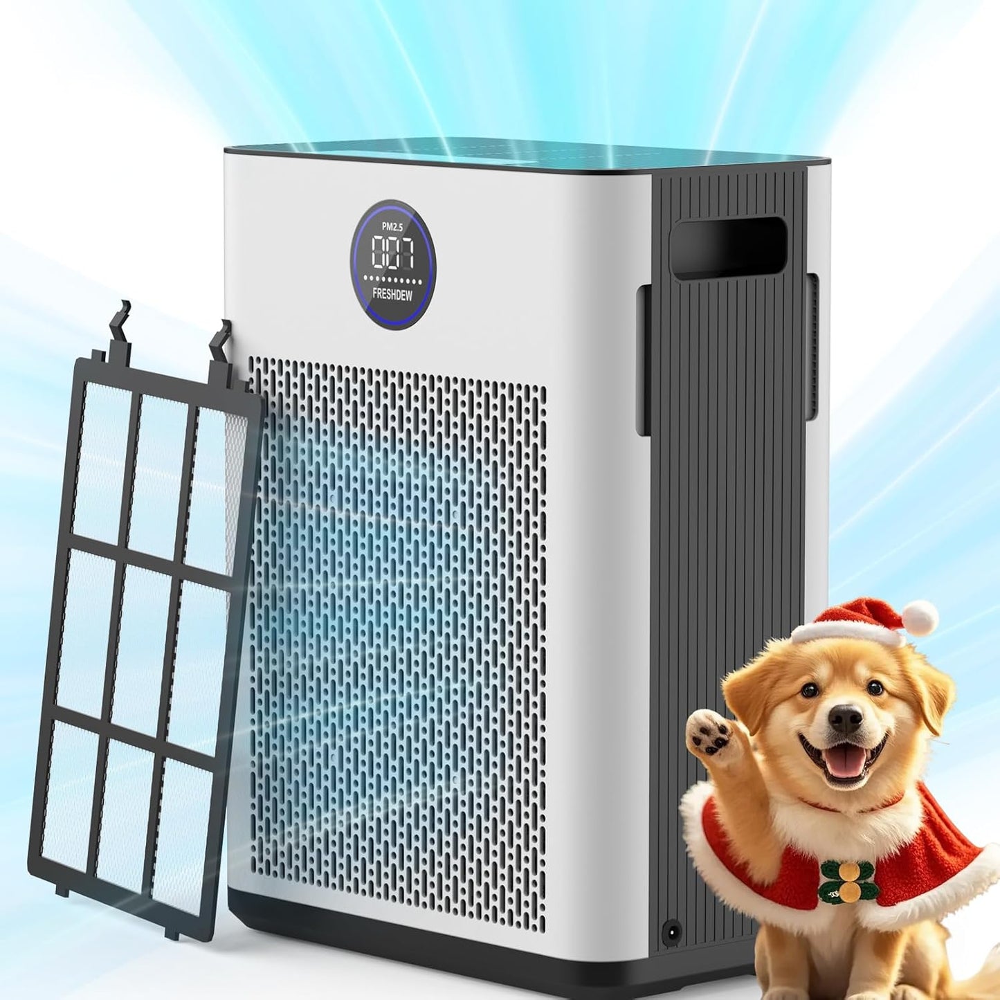 FRESHDEW Air Purifier for Home with H14 True HEPA Filter