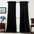 Black Velvet Curtains for Bedroom Window - Room Darkening Luxury