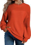 Women's Casual Long Sleeve Patchwork Knit Pullover - Cozy Fit