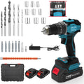 21V Cordless Power Drill Driver Set - Compact Brushless 50Nm Torque