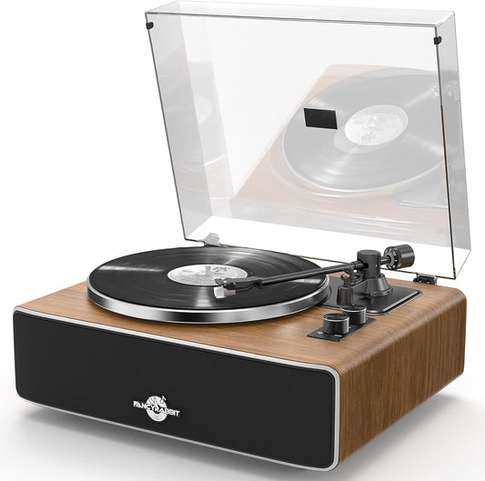 HP-H2501 Retro Bluetooth Vinyl Record Player with Speakers