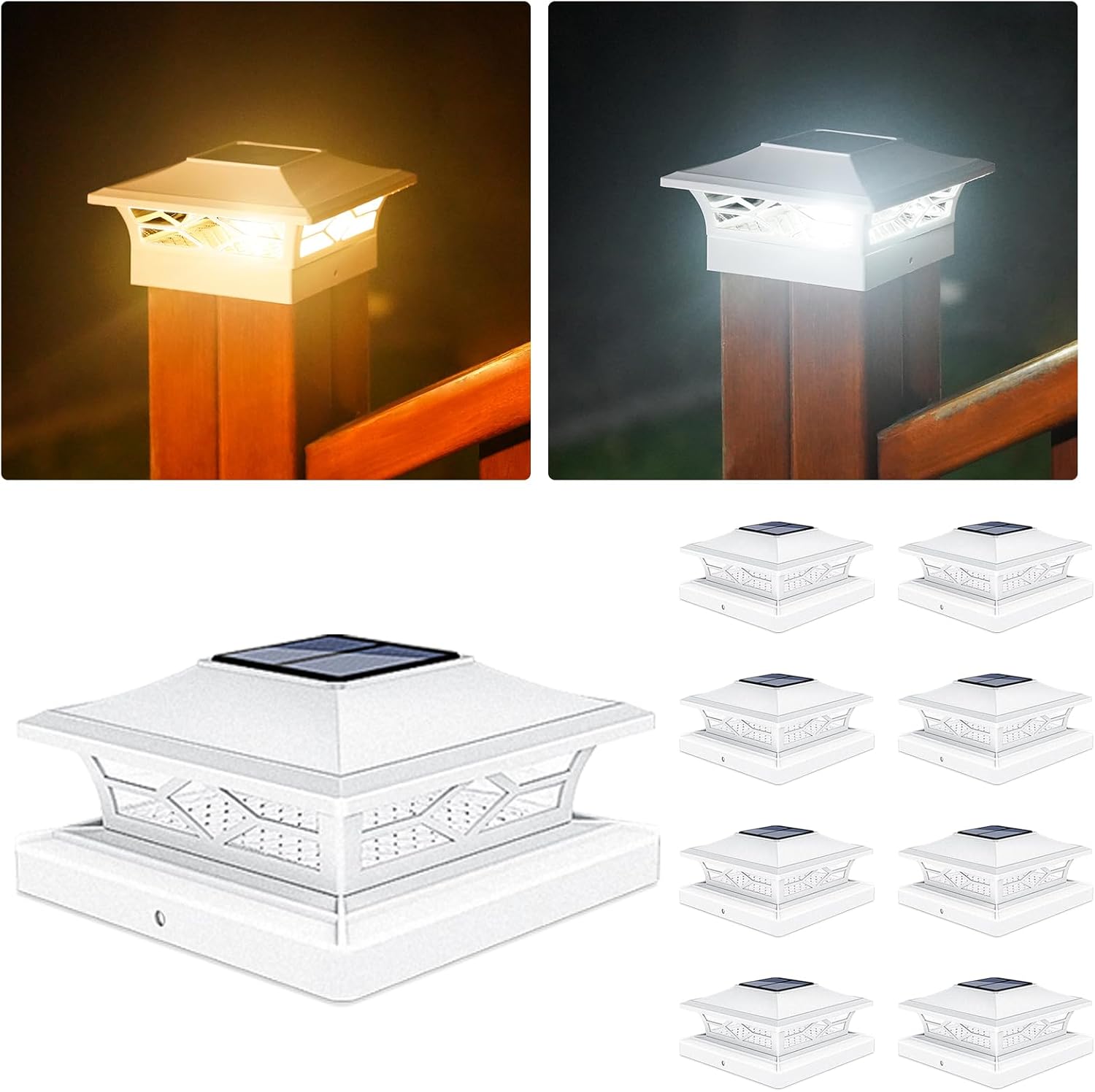 VOLISUN Solar Post Cap Lights: Bright Outdoor Deck Lighting