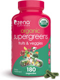 Organic Super Greens Capsules - 70+ Fruit & Veg Veggies Blend