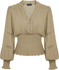 Scarlet Darkness Women's Renaissance Peasant Blouse V Neck