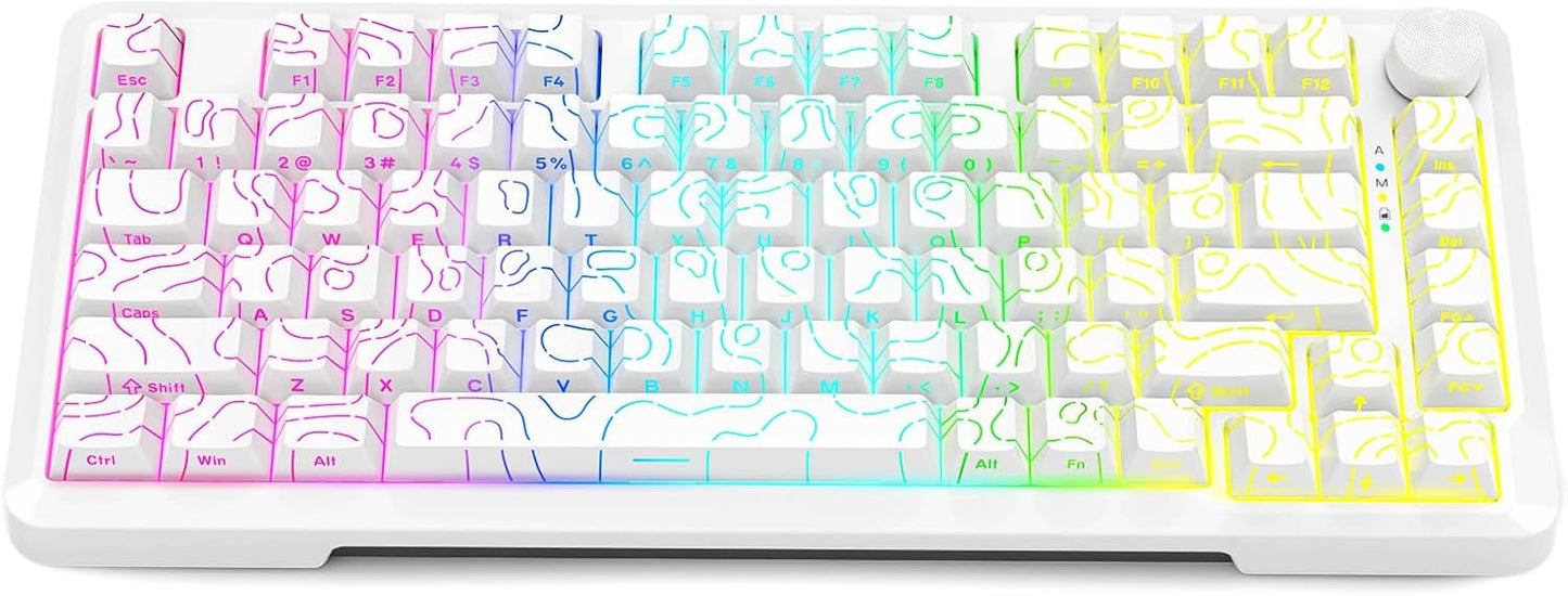 E-YOOSO Topographic RGB Mechanical Keyboard with Knob for Gamers