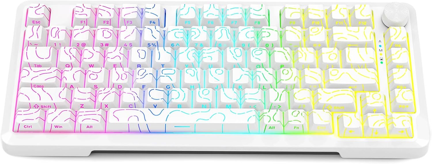 E-YOOSO Topographic RGB Mechanical Keyboard with Knob for Gamers