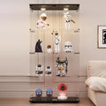 Glass Display Cabinet with LED Lights and Lock - 2 Door Curio 65