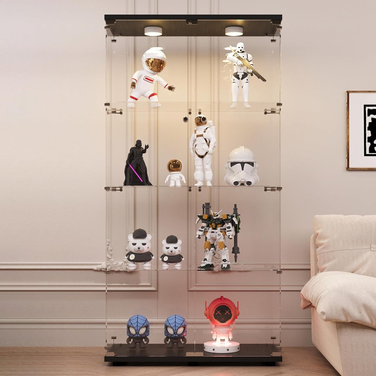LFT HUIMEI2Y Glass Display Cabinet with LED Lights for Showcase